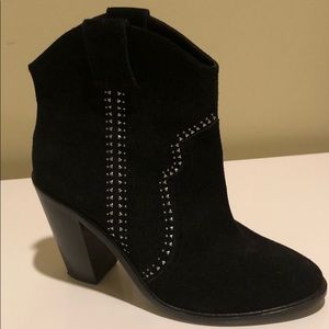 Black suede boots